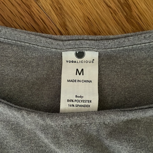 Yogalicious Grey Crop Cropped Sleeveless Tank Top Women M - Picture 2 of 3